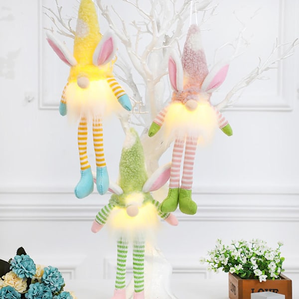 Påskhare Docka Mångsidig Långa Ben Form Flanell Hushåll Plysch Docka Ornament för Hemmet