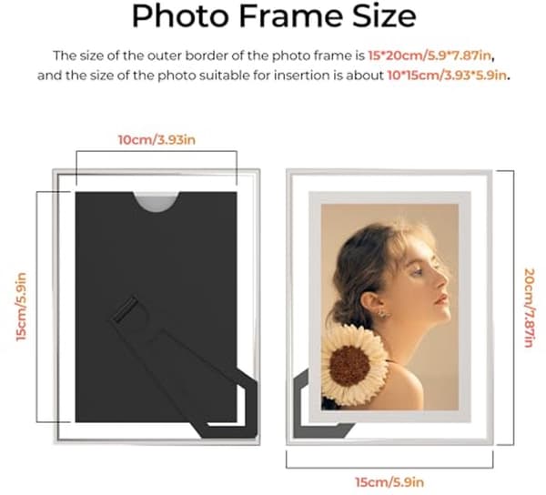Fotoramar 10 x 15 cm - 2 delar - Silver - Transparent - Perfekt för bröllop, födelsedagar och julklappar