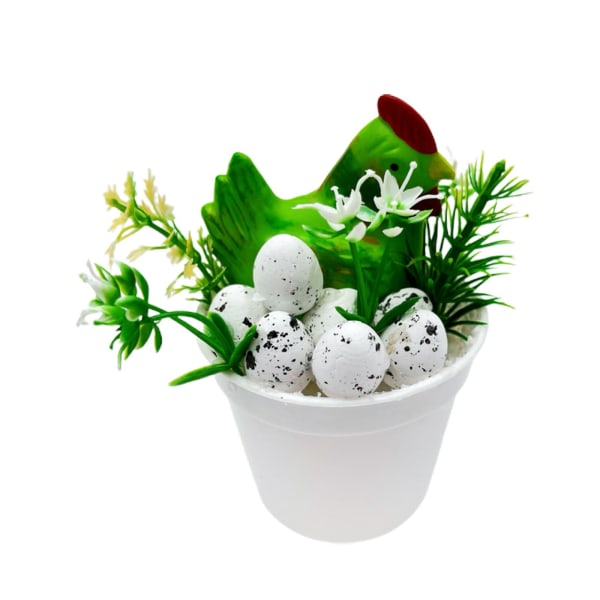 Påskdekorationer, krukväxter av plastskum, hemdekorationer Juldekorationer presenter white egg