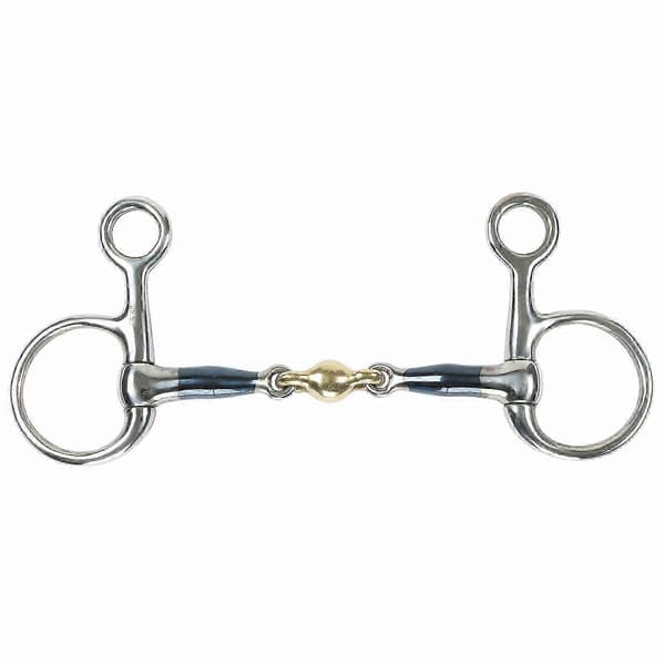 Hanging Cheek Bit with Sweet Iron Lozenge Design for Horse Training Blue Blue 5in