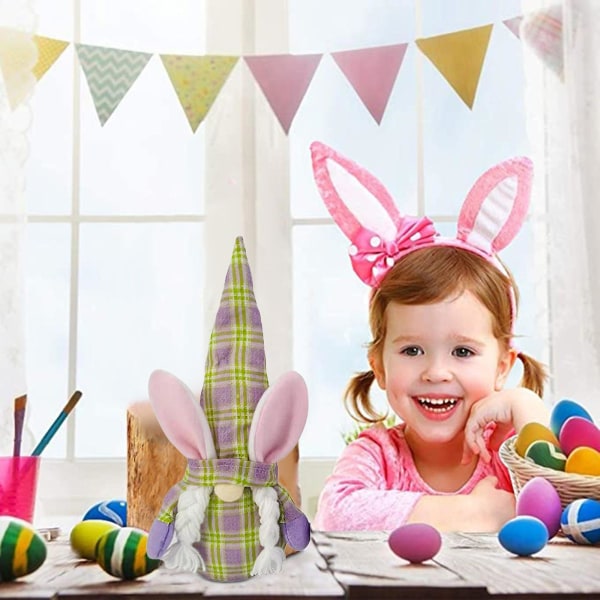 1st Påskhare Tomtar Vårgåva Rum Plysch Ansiktslös Docka Dekorationer Present eierfarben ostern