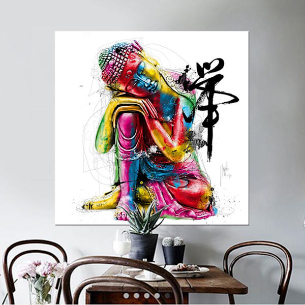 Canvasmålning tryckt bild affisch konst heminredning färg Buddha l