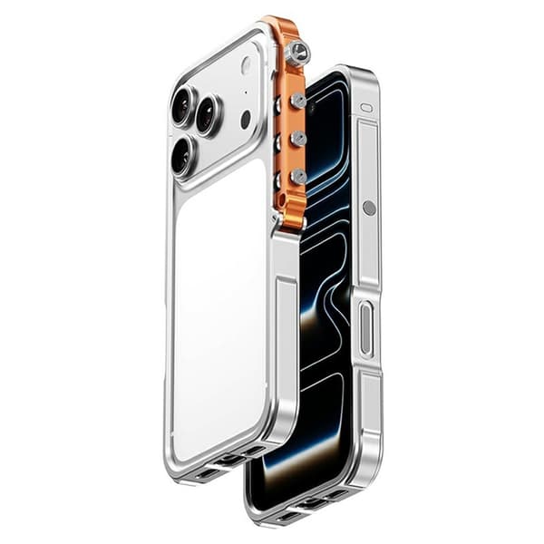 [RM]Mobilskal till iPhone 17 Pro Max Bumper Aluminum Metal Frame - Silver Silver 99