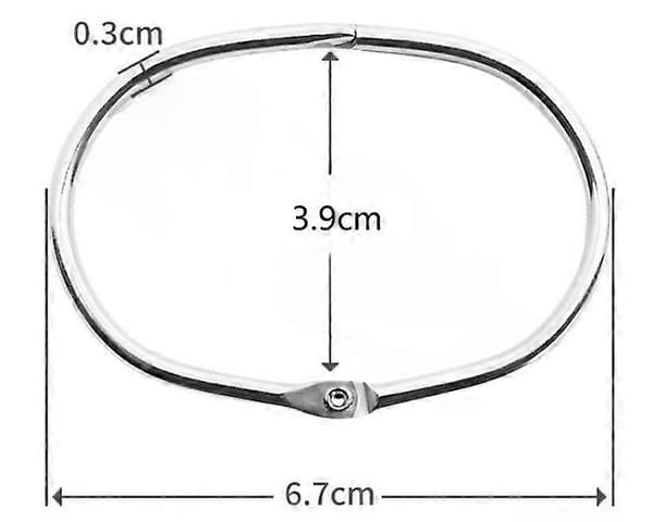 12 stk. rustfri metal badeforhængskroge ovale ophængsringe tilbehør til gardiner (sølv, 6,7*3,9 cm)