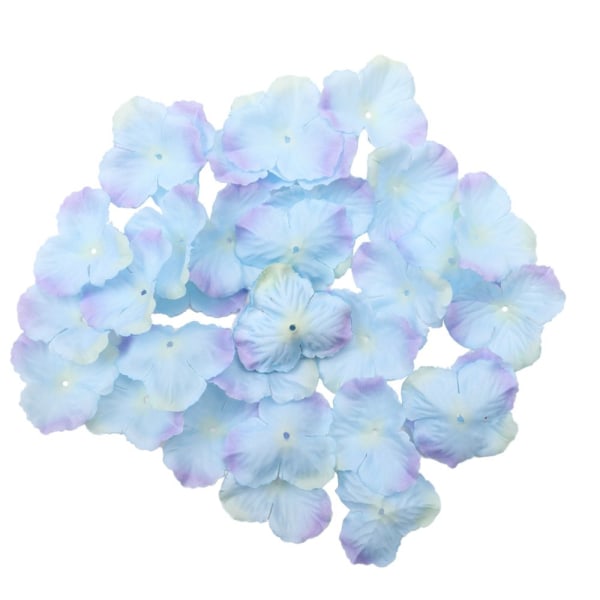 400 st Artificiell sidenhortensia kronblad DIY Craft Bröllopsdekoration Blå