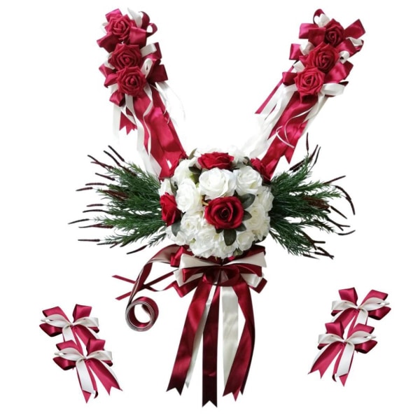 Blommig bröllopsbilsdekoration