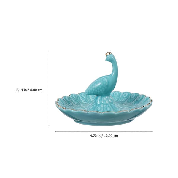 [RM]Blå Keramisk Smyckesfat för Förvaringsbricka 1st Elegant Design