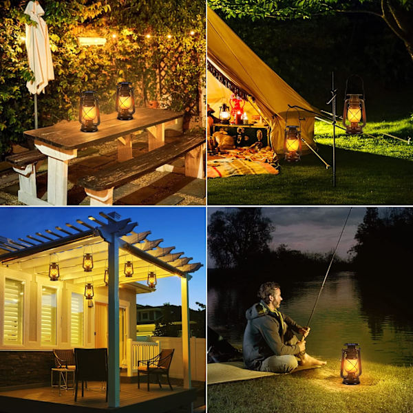 [RM]Solar Powered Garden Lantern, 2 Pack Solar Outdoor Hanging Lamp