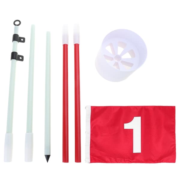 [RM]Golf Pin Flags Hole Cup Set Golf Practice Putting Green Flags and Hole Cup