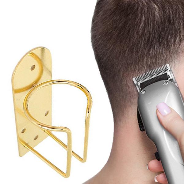 2-pack väggmonterad hårklipparehållare, elektriskt hårtrimmerförvaringsställ för barberarverktyg gold