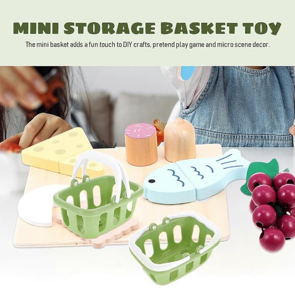 Mini handlekurv i plast for dekorasjon, 8 stk. for barn