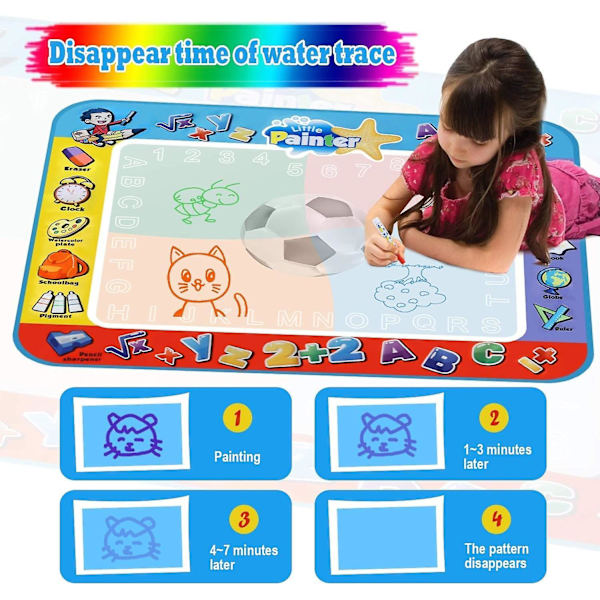 Vatten Doodle Matta Aqua Ritmatta Målarmatta Gratis Lärleksaker För Barn 80*100cm