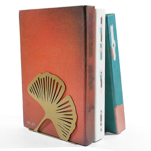 [RM]2st Ginkgoblad Bokstöd Halkfritt för Tunga Böcker, Dekorativ Ihålig Design
