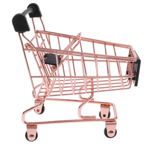 Mini Metal Shopping Cart Säljare Försäljare Barn låtsaslek leksak Rose Gold S