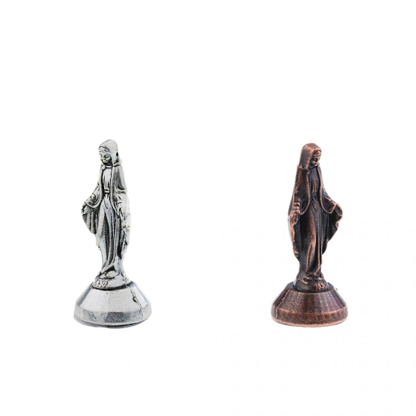 2 st Jungfru Maria Kristus Staty Figur för Bil Hem Kapell Dekor Kristen Gåva