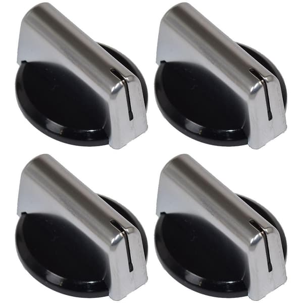 Baumatic Kompatibel Ersättningsknapp Svart Silver Ugn Spis Häll 4-pack