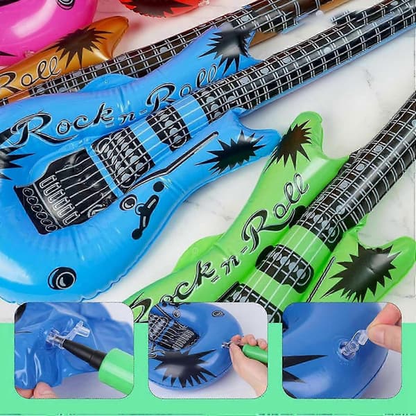 40X oppustelig guitar, blæse-guitar, velegnet til børnegaver og feriefester
