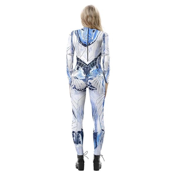 Damoverall för Halloweenfest 3D Ormtryck Bodysuits Cosplay Tryckt Kostym Stretchig Skinny Catsuit Overall XL