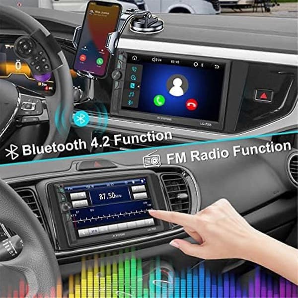 [RM]7-inch Double DIN Car Stereo with Touchscreen, Apple CarPlay & Backup Camera [ZHE]