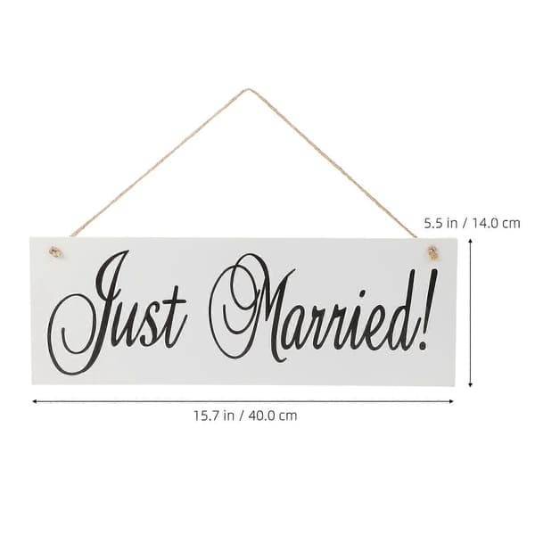 [RM] \"Just Married\" bryllupsskilt i tre, 1 stk