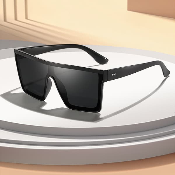 Oversized Square Sunglasses Large Women Men Shield Rimless Flat Top Mirror UV400 Protection B2470