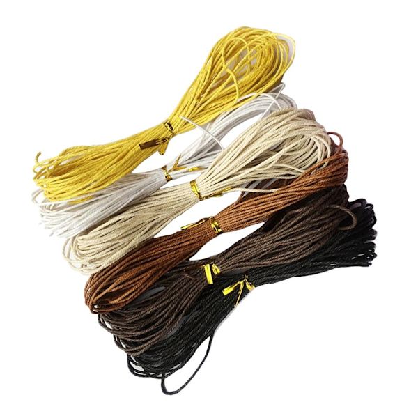 bitar 10 meter vaxad bomulls tråd för smyckestillverkning 1,5 mm bred #2