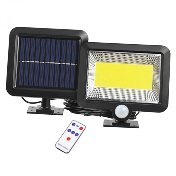 100 COB Utomhus PIR Rörelsesensor Solar LED Dörr Vägglampor med Fjärrkontroll