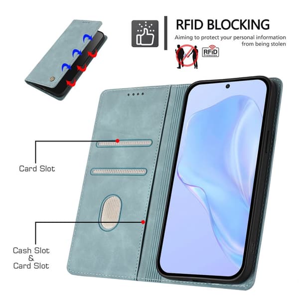 Wallet Case for Samsung Galaxy S26 Artificial Leather RFID - Lake Blue