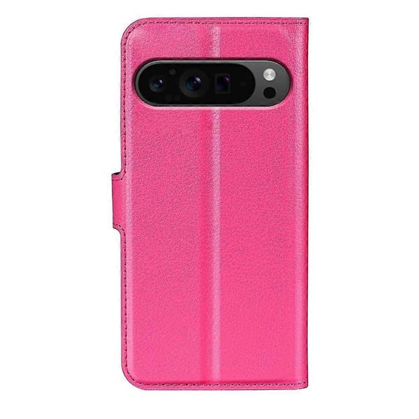 [RM] Litchi læder-telefonetui til Google Pixel 9 Pro XL Red gold For Google Pixel 9 Pro XL