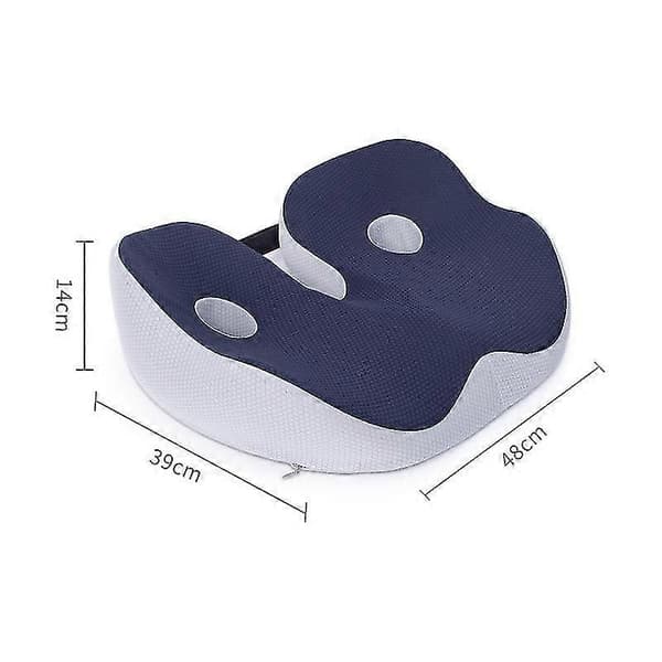 [RM]Memory Foam Seat Cushion for Relief of Sit Bones for Buttocks, Lower Back, Hamstrings, Hips, Sciatic Nerves, Blue