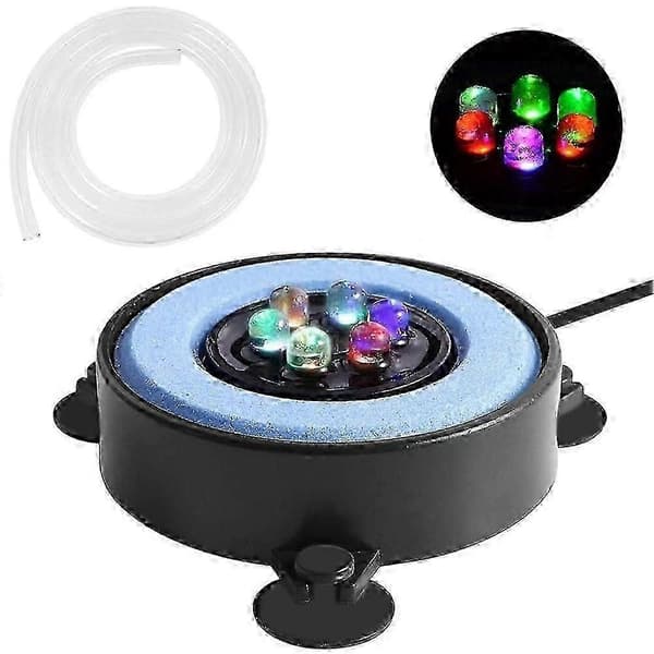 LED Akvarium Steinlys Boblelufter Fargeskiftende Undervannsdekor