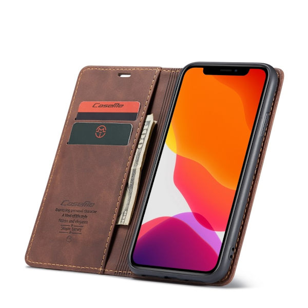 iPhone 11 - CASEME Plånboksfodral - Brun Brown Brun
