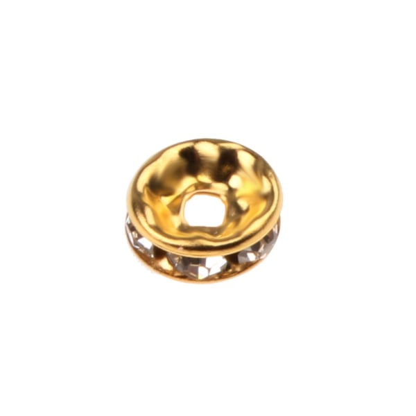 100 stycken rund rondelle distanspärla för smyckestillverkning Craft guld 6mm