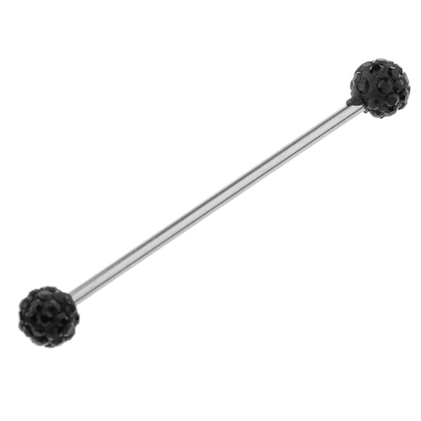 1st Rostfritt Stål Öra Tragus Hantel Tunga Bar Piercing Smycken Svart