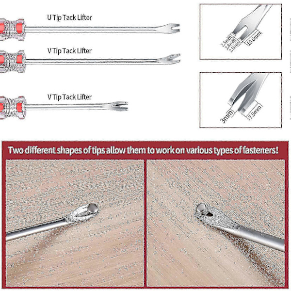[RM] Upholstery Staple Remover and Staple Puller Tool Set, Heavy Duty Nail Puller Tool, Nail, Staple, Rivet, Tack Remover
