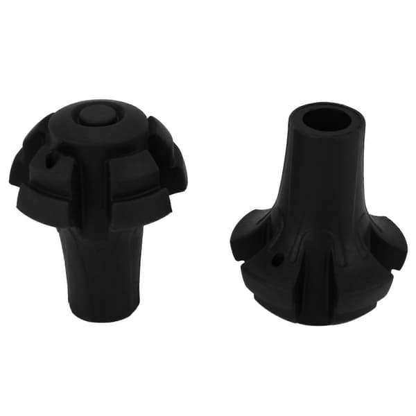 [RM]6X Firepakke med ekstra holdbare gummierstatningsspidser (erstatningsfødder/poter/ferruler/kapper) til vandrestave Black