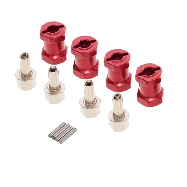 Hjul 12mm Hex Nav 17mm Förlängningsadapter Längre Kombinerare för RC Bil Röd