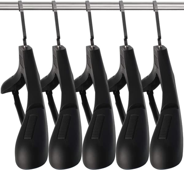 [RM]Plastic Shirt Hangers, Extra Wide, Pack of 15, Width: 17.7\", With Notch