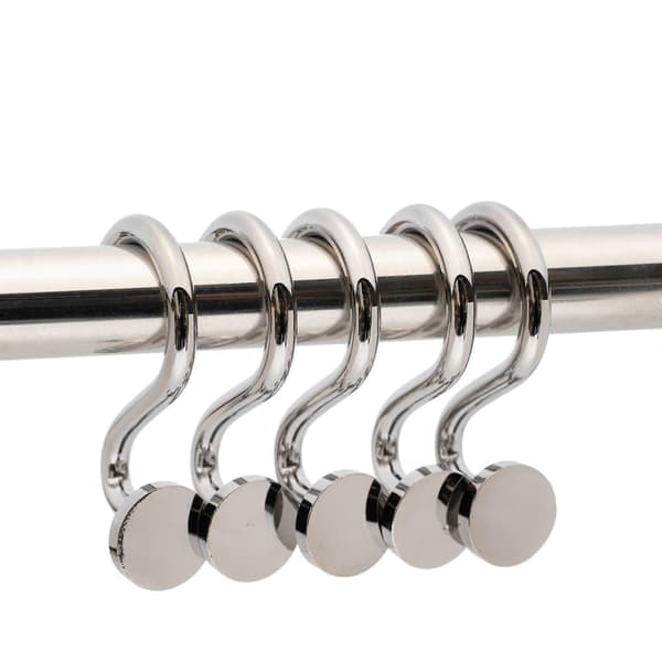 5-pack metall duschdraperikrokar, duschring, duschdraperikrokar, silver