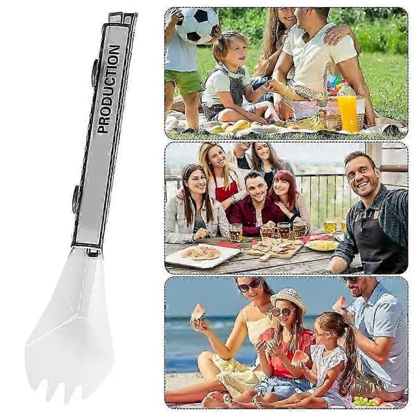 [RM]Utomhus vikbar gaffel Utomhus picknick BBQ Bärbara vikbara redskap Bekväm ätbestick Multifunktionsspork