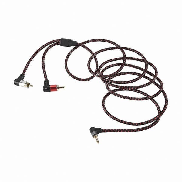 2M Retvinklet 3,5 mm til RCA Stereo Audio Kabel AUX Y Splitter Adapter til Bærbar Mikrofon Tilslutning