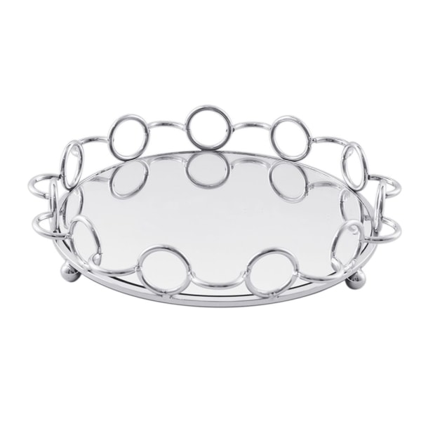 spegelplatta ljushållare tvättställ bricka smycken display silver