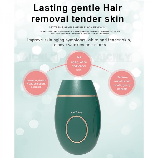 Laser Hair Remover 600000 Pulser Permanent Hårborttagning Handhållen Hudvård Grön EU-plugg