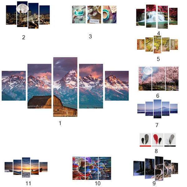 5 st/set Canvas Målning Dekoration Strand Scen Bild Målning 30*40/60/80cm