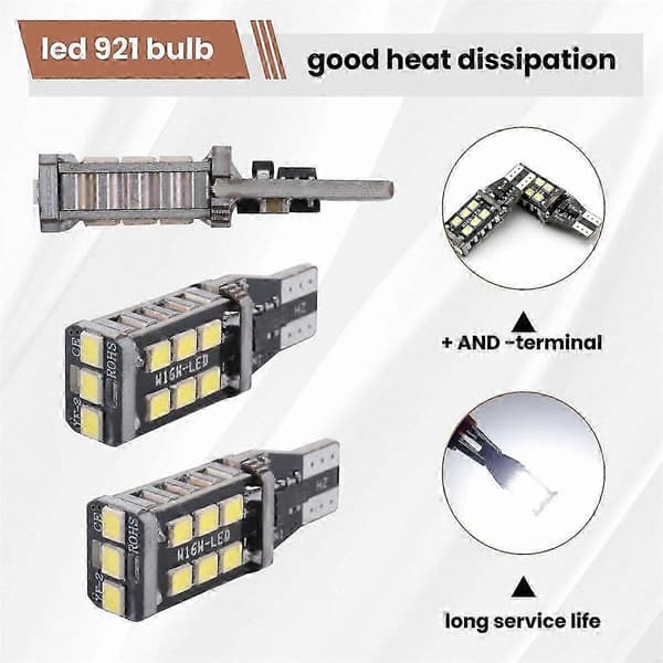 4 stk. klare hvide Canbus LED baklyspærer 912 Black