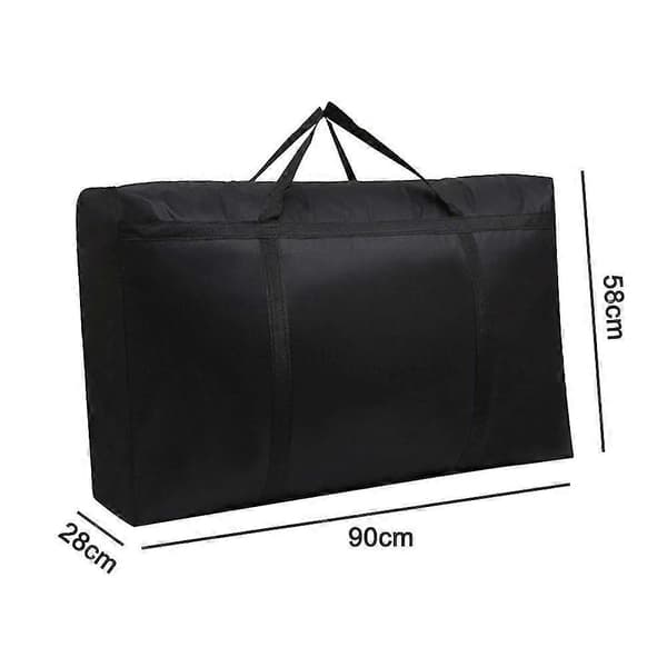 150L store lynlås dyneopbevaringsposer, foldbar tøjopbevaringspose Black