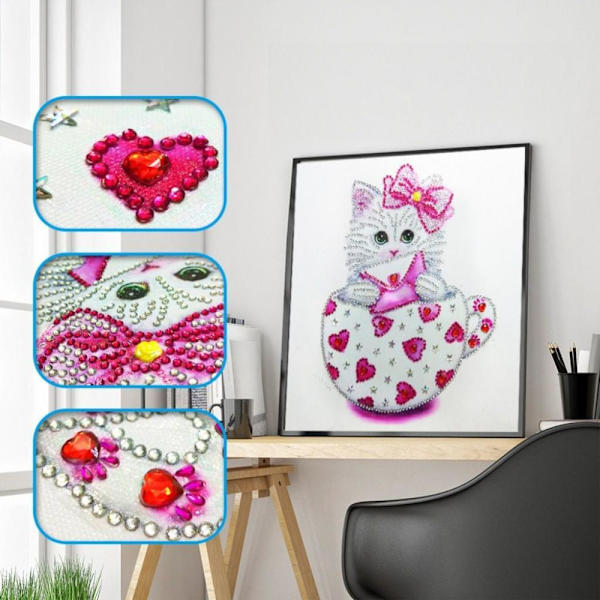 DIY 5D diamantbroderi mosaik kattmålning korsstygn heminredning rosa