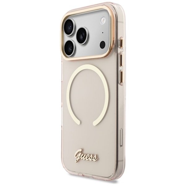 [RM]Guess Mobildeksel til iPhone 17 Pro Max MagSafe IML Gradient Script Metal - Rosa Rosa 120