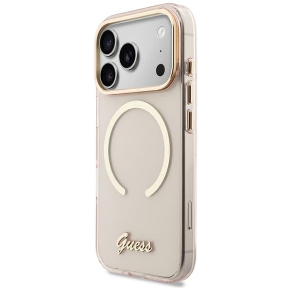 [RM]Guess Mobile Case For iPhone 17 Pro Max MagSafe IML Gradient Script Metal - Pink Rosa 120