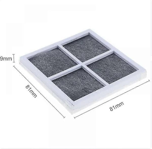 Køleskabsluftfilter, 3 stk. erstatningsfriskluftfilter, til køleskab, 8,1*8,1*0,9 cm, hvid, plastmaterialer